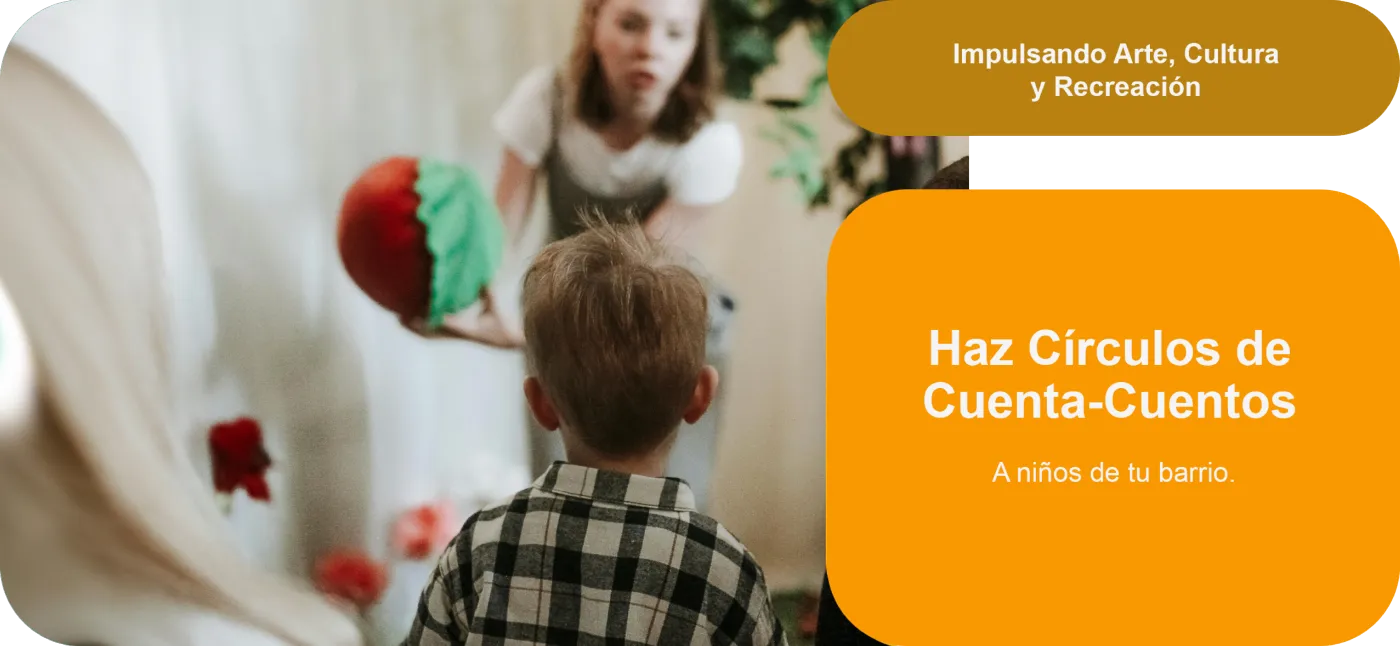 Haz círculos de cuenta-cuentos a niños de tu barrio.