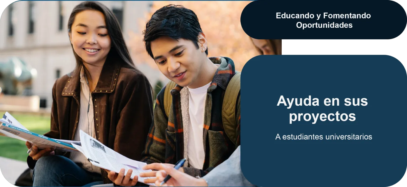 Ayuda en sus proyectos a estudiantes universitarios.